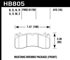 Ford Mustang Brake Pads - Front - Hawk Performance - HPS 5.0 - `15-`17